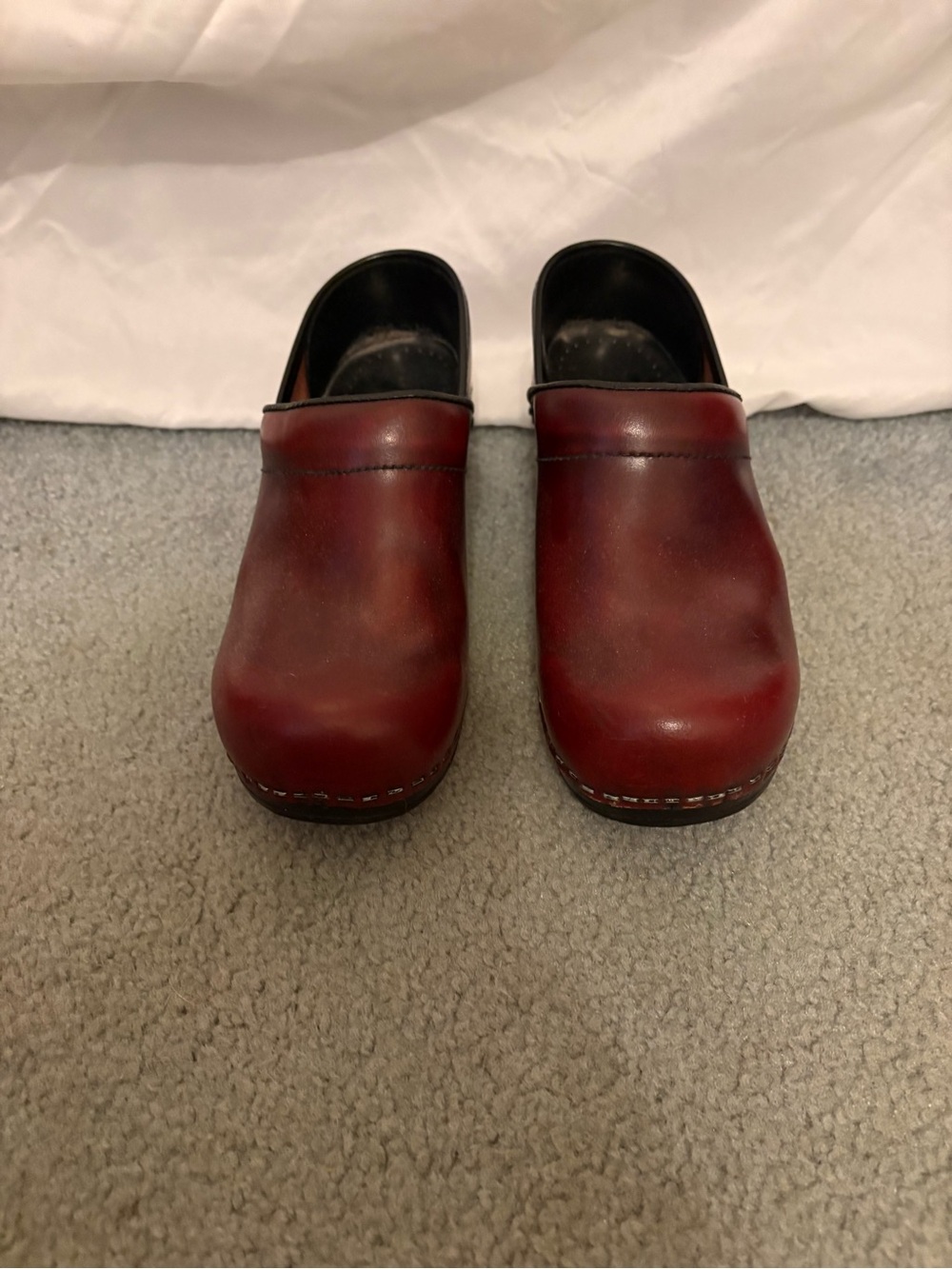Dandko Women’s Leather Clogs in Burgundy - Slip-On Comfort